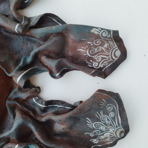 Decorative mask made of genuine leather, handmade in Africa
