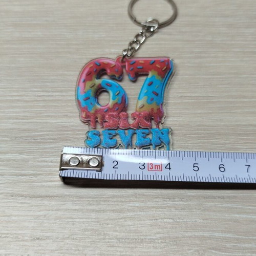 Keychain 67 multicolored acrylic new