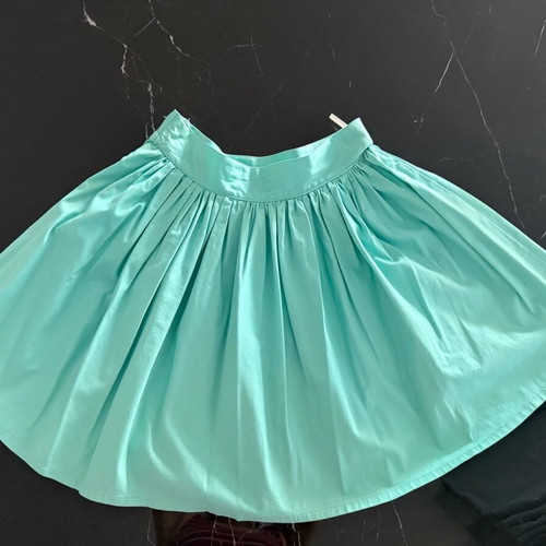 Handmade pleated skirt green, cotton, size Small, like new