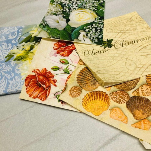Decoupage napkins pack of 5 used with missing parts