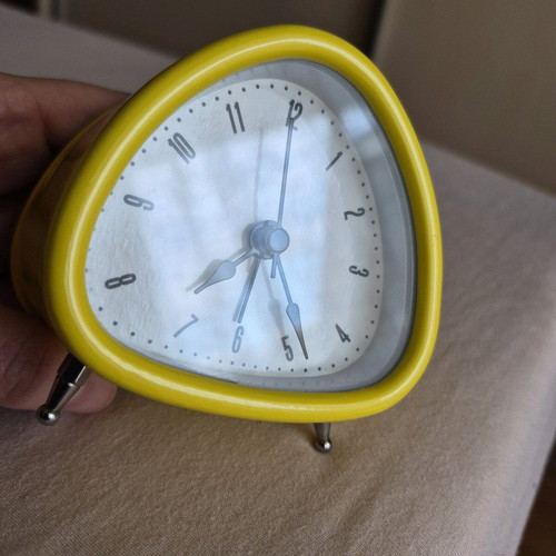 IKEA DROLLA Scandinavian Retro Alarm Clock like new, yellow