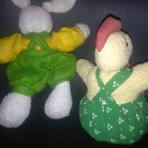 Stuffed toys rabbit and rooster new Easter decorations