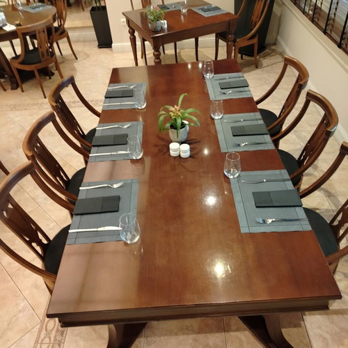Oak dining set with 6 chairs used