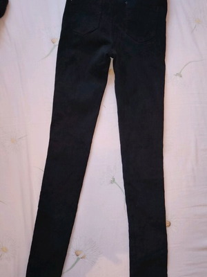Black skinny pants XS like new with velour texture