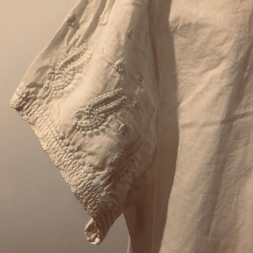 Mango cotton tunic dress white size S new with romantic embroidery