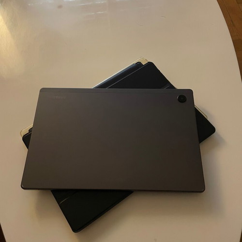 Samsung Galaxy Tab A8 10.5" tablet with case, charger and Edifier wired headphones