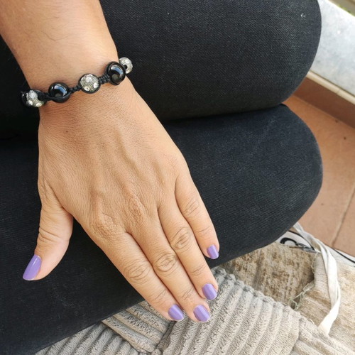 Shamballa bracelet used with black stone and rhinestones