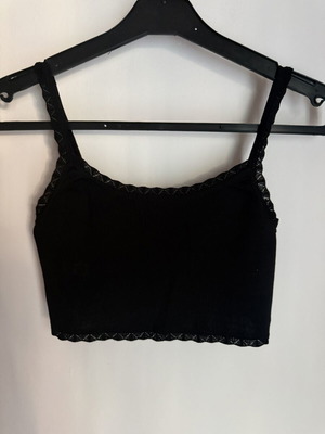 Zara knitted black crop top, summer style