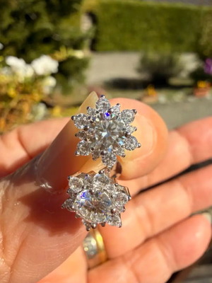 Moissanite Snowflake Earrings 1 Carat White Prestige Edition