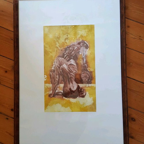 Fallen Angel χαρακτικό σε μέταλλο καινούργιο 50x30cm
