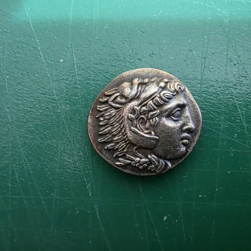 Silver Replica Macedonian Tetradrachm Coin new, 925 silver