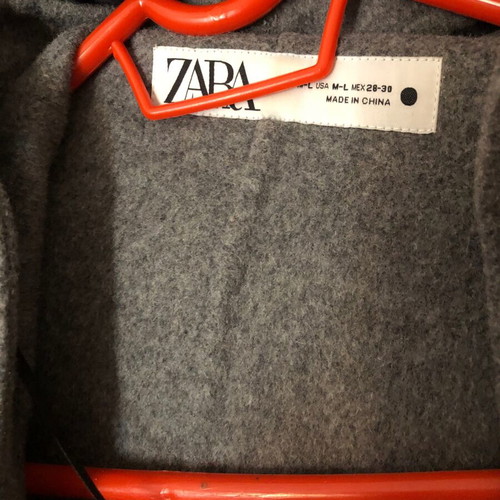 Zara gray jacket with detachable hood used, size L/XL