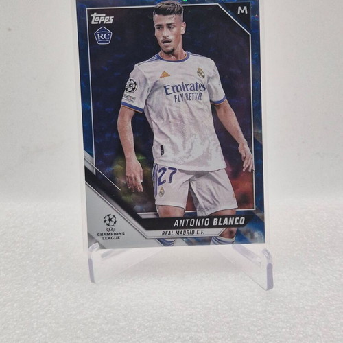2021 Topps Chrome UEFA Champions League Icy Blue Antonio Blanco Rookie RC card used