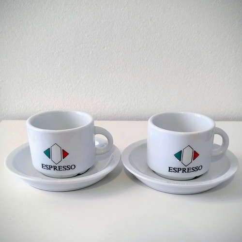 Espresso cup set of 2 with saucers like new, vintage 00s