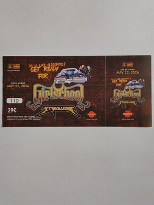 Girlschool ticket May 22, 2026, like new