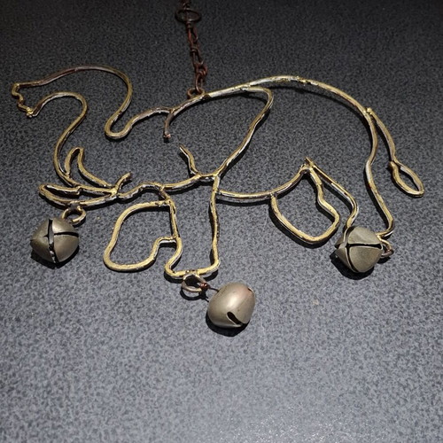 Handmade Metal Wall Decor Elephant Wind Chime used