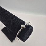 Silver Plated Moonstone Bangle Bracelet adjustable