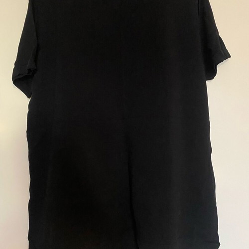 Black short-sleeve blouse with knitted texture like new