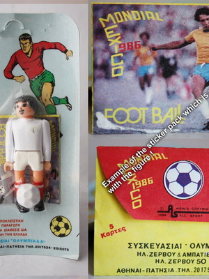 Mondial Mexico 86 Airgam Boys figure new with Olympiada sticker pack