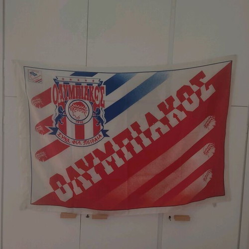Olympiacos flag used, old large 1993-95