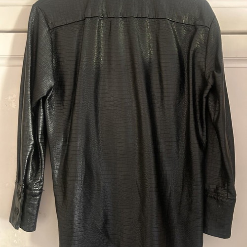 Zara vintage crocodile leather shirt, black, size S