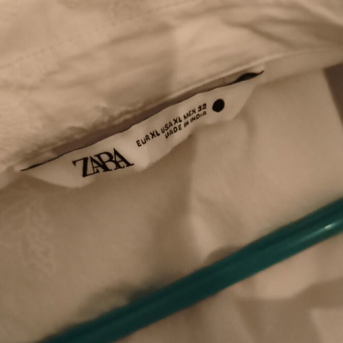 Zara white embroidered cotton dress XL like new, romantic style