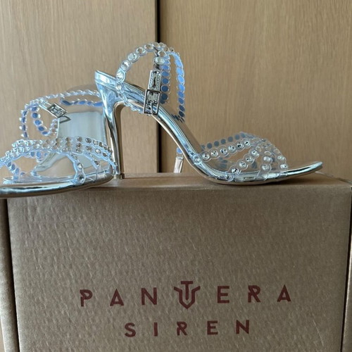 Silver sandals like new, size 38, platform style
