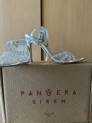Silver sandals like new, size 38, platform style