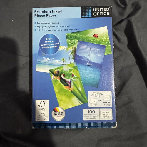 United Office Premium Inkjet Photo Paper, 100 sheets