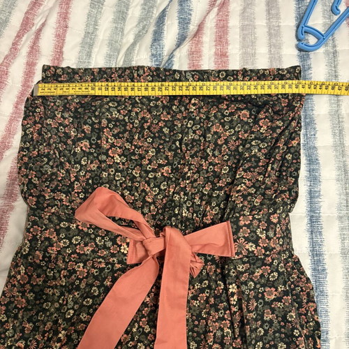 AJC Floral Strapless Dress with Belt and Pockets, One Size