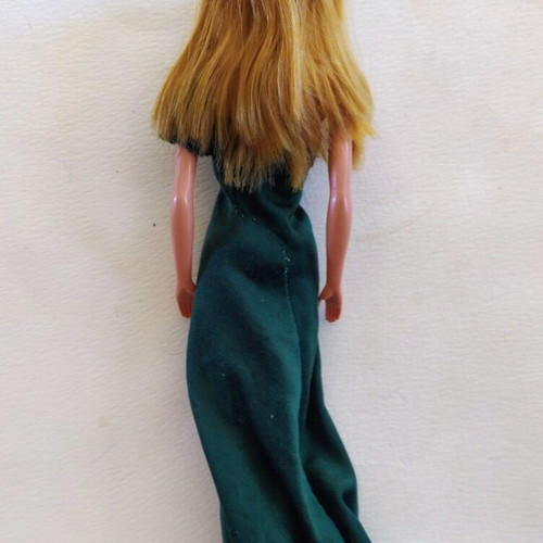 Vintage Barbie doll Mattel 1966 with handmade green maxi dress