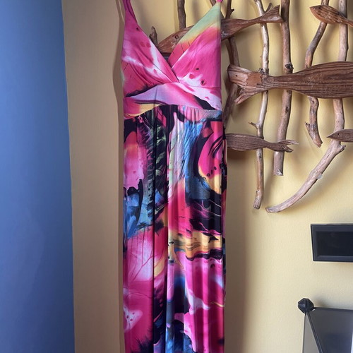 Long summer dress with adjustable strap, lycra, size S/M