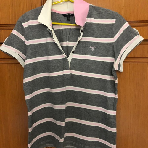 GANT Womens Polo shirt like new, gray and pink, XXL