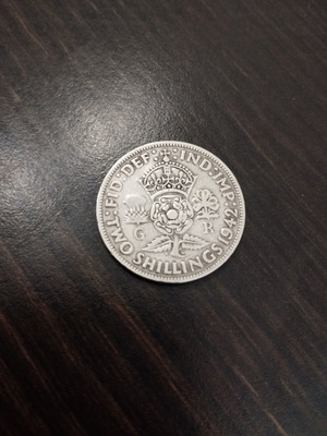 2 Shillings used, silver coin