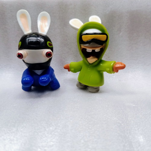 Rabbids figures and collectible spider new with wooden bunny