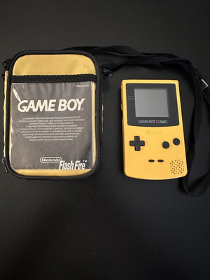 Game Boy Color original yellow with case