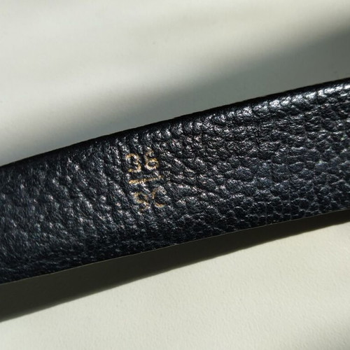 Vintage black leather belt L'Aiglon used, size 90