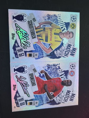Nico Schlotterbeck and Upamecano Topps Man of the Match cards new