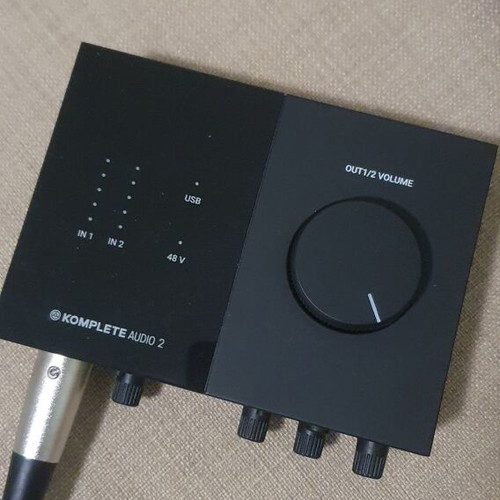 Set of 3 microphones and audio interface used