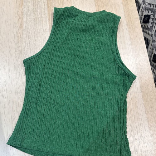 Shein green sleeveless blouse, size M
