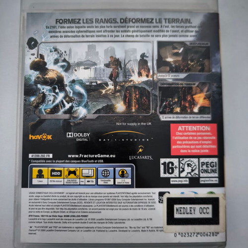 Fracture PS3 game like new, PlayStation 3