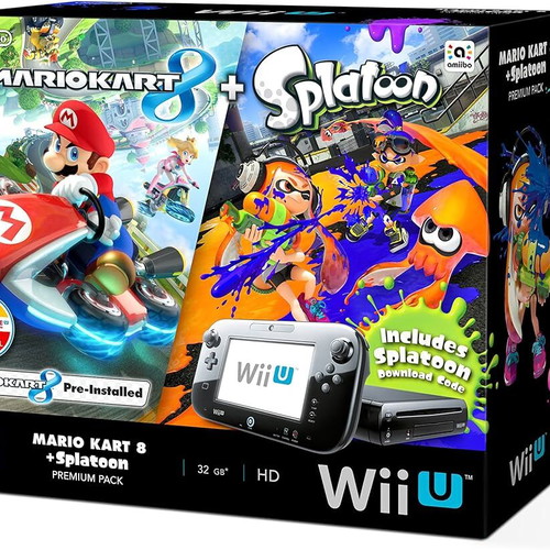 Nintendo Wii U console 32GB Mario Kart Splatoon edition used
