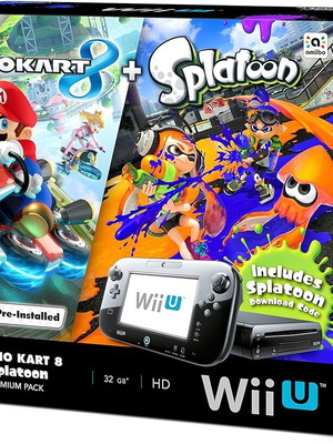 Nintendo Wii U console 32GB Mario Kart Splatoon edition used