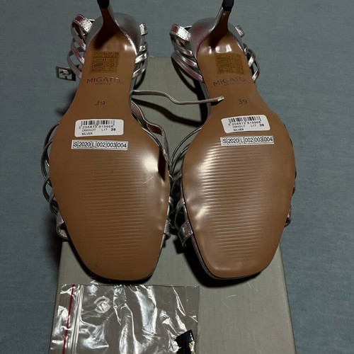 Migato silver sandals size 39, new