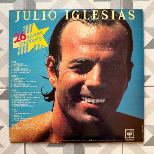 Julio Iglesias 26 Golden Hits vinyl like new, 2 double records