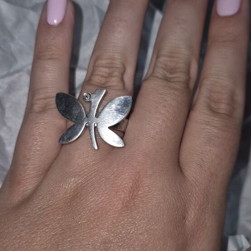 Steel butterfly ring size 58