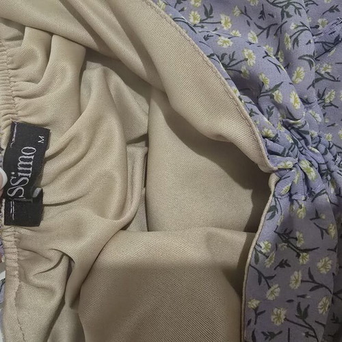 Lilac maxi dress with floral print and thin straps, size M