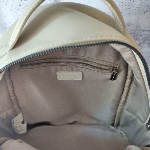 David Jones backpack used, beige with embossed design