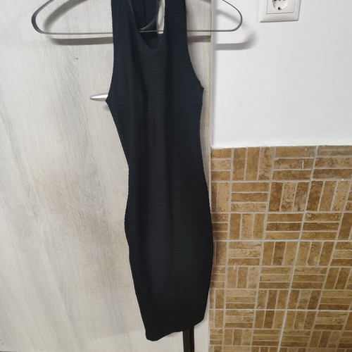 Zara black fitted midi dress sleeveless