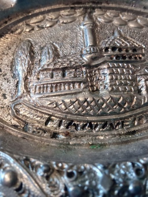Vintage Gianniotiko Silver-Plated Filigree Ashtray by Petrou